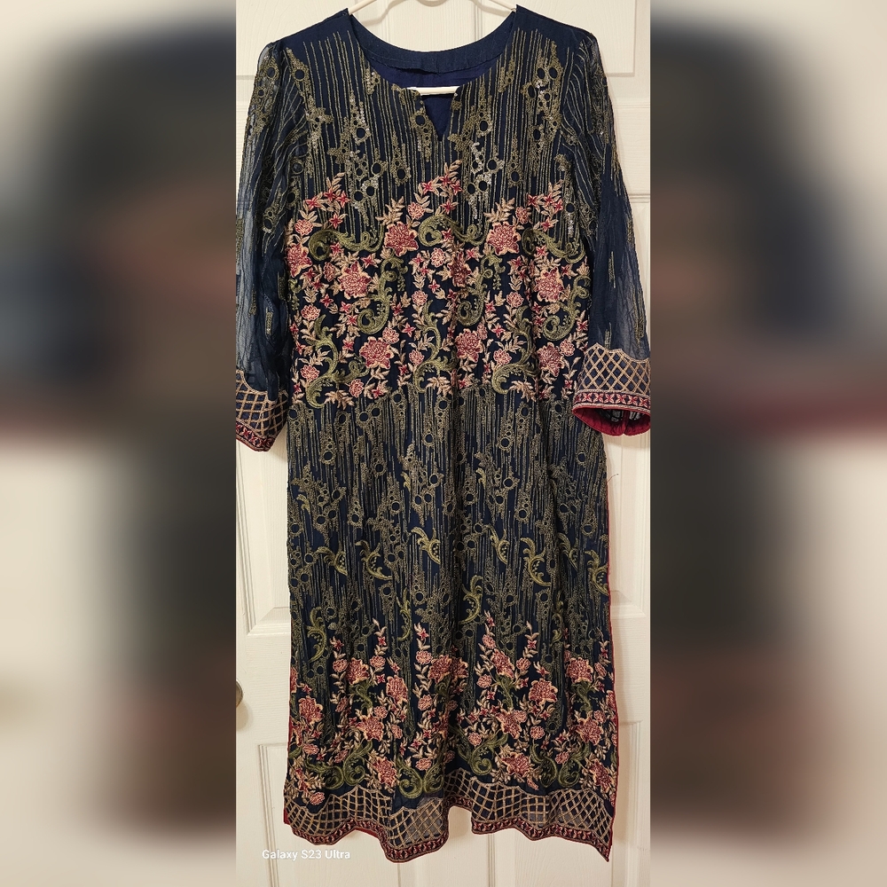 Pakistani designer jazmine chiffon dress.